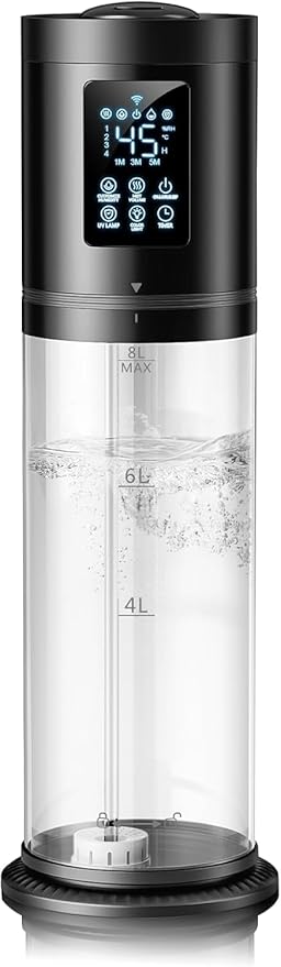 8L/2.1 Gal Humidifiers for Bedroom Large Room, 4 Levels Cool Mist Humidifier with Clear Tank, 7 Color Lights Essential Oil Diffuser with 16H Timer, Top Fill Air Humidifier for Home Plants Office