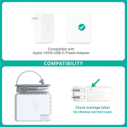 TATOFY Case for Apple 140w Charger Macbook140w Charger Case Organizer Travel Cord Organizer MacBook Accessories (for Apple 140W USB-C Power Adapter)