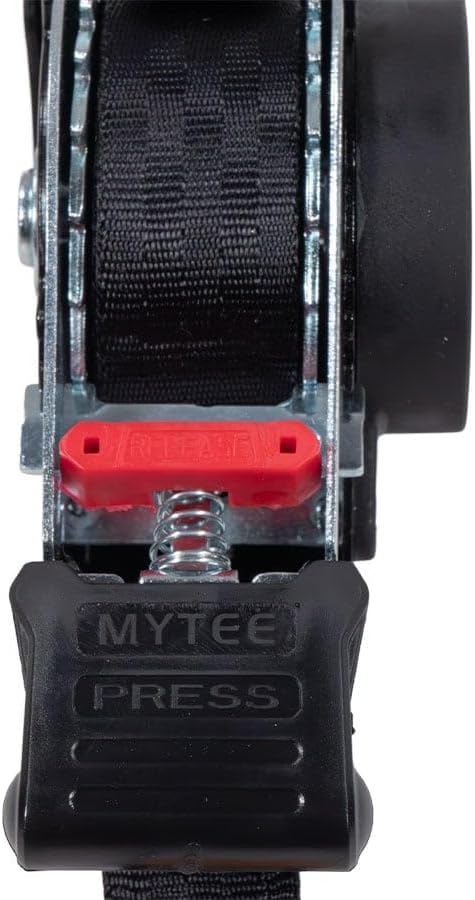 Mytee Products 4 Auto Retract NO-RATCHETING Ratchet Straps | 1" x 12' Retractable Ratchet Straps with Coated S Hook Tiedowns for Motorcycles, ATVs, Bikes: Tight & Secure Pickup Trailer Tie-Down