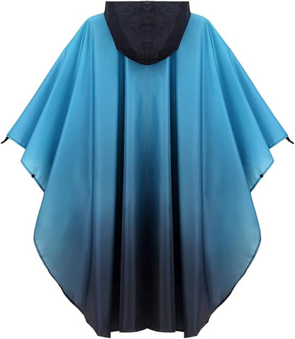 Rain Poncho Jacket Coat Hooded Zipper Style for Women/Men/Adult with Pocket