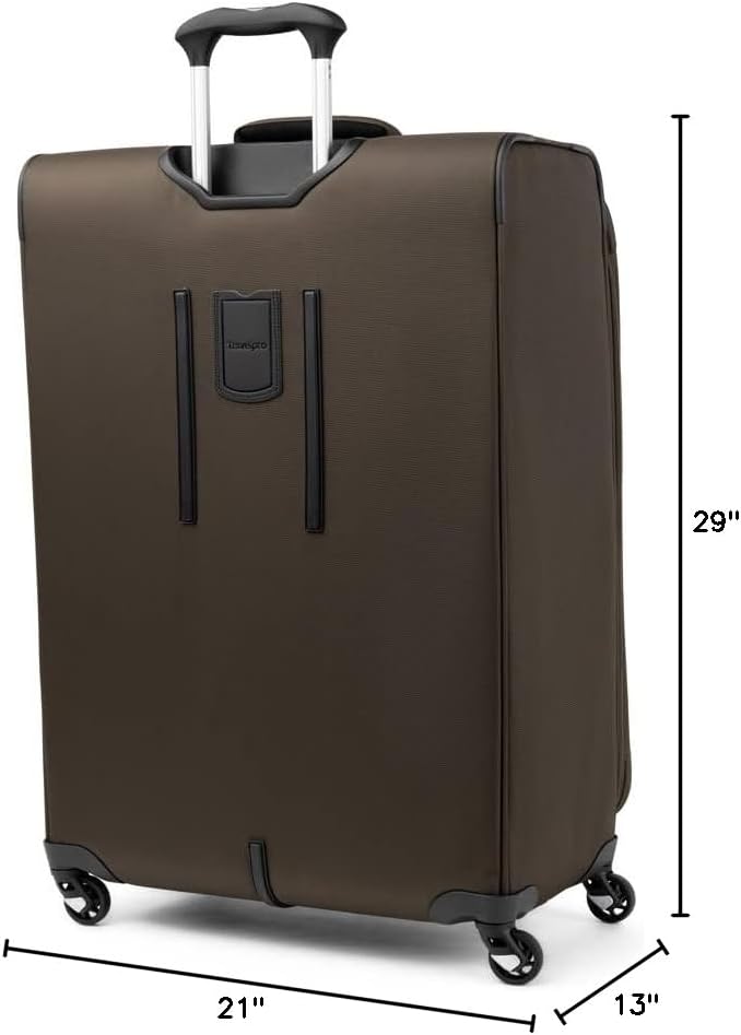 Travelpro Maxlite 5 Softside Expandable Luggage with 4 Spinner Wheels, Lightweight Suitcase, Men and Women, Mocha, Checked-Large 29-Inch