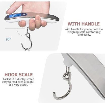 Digital Stainless Steel Luggage Scale Portable Electronic Hanging Weighing Scale with Hook for Travel Bags and Suitcases