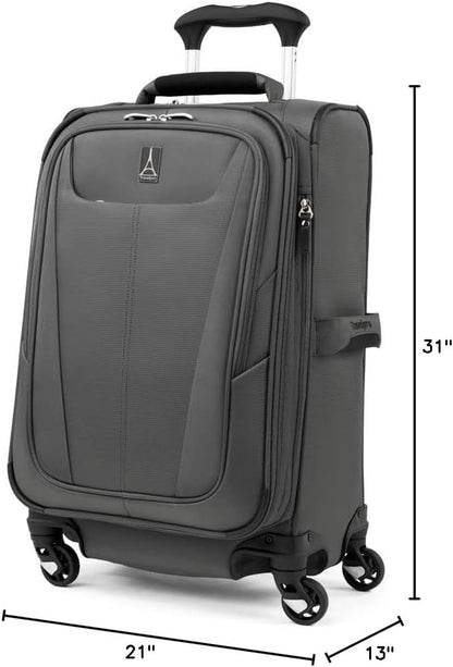 Travelpro Maxlite 5 Softside Expandable Luggage with 4 Spinner Wheels, Lightweight Suitcase, Men and Women, Shadow Grey, 3-Piece Set (21/25/29)