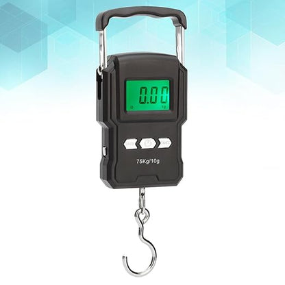 Digital Luggage Scale Handheld ABS Portable Weighing Balance with Metal Handle and Backlit LCD Display for Travel Suitcases and Fishing Black