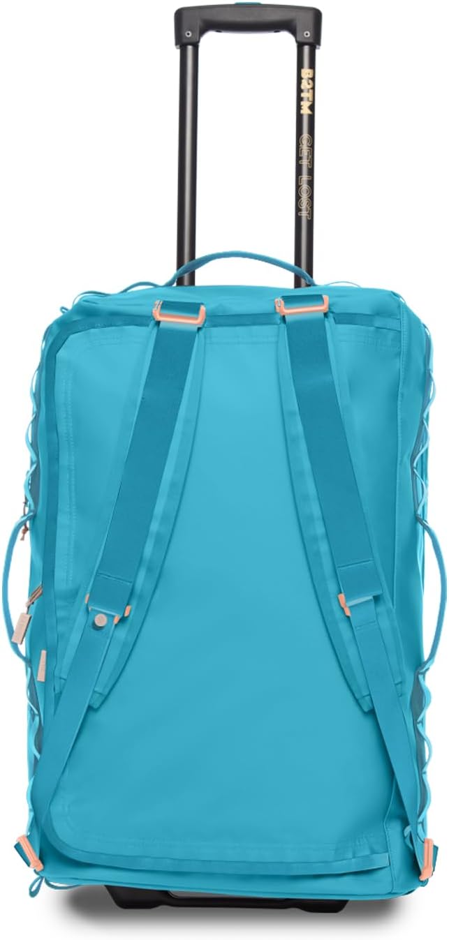 55L Rolling Duffle Bag with Wheels and Handle – Large Duffle Bag for Travel, Check In Luggage with Wheel, Rolling Suitcase, Travel Luggage, Suitcases with Wheels (Bluebell)