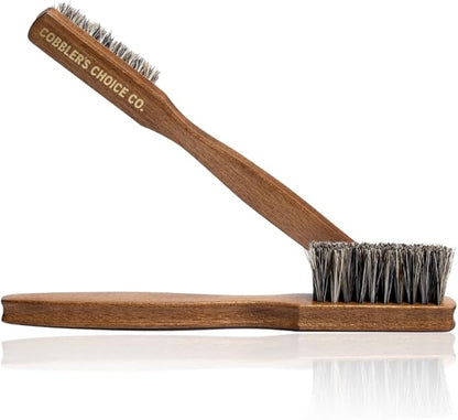 Cobbler’s Choice Horsehair Welt Brush Bundle for Leather Care and Restoration - Brown