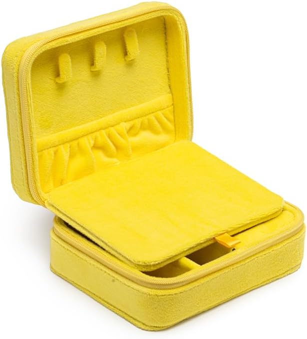 Living Royal Chips Design Jewelry Travel Case – Portable Box with Mirror and Zipper for Rings, Necklaces, Earrings, Bracelets