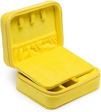 Living Royal Chips Design Jewelry Travel Case – Portable Box with Mirror and Zipper for Rings, Necklaces, Earrings, Bracelets