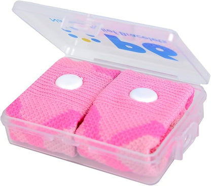 P6 Motion Sickness Bands for Kids Children’s Wristbands for Anti Nausea Sea Cruise Travel Car Sickness All-Natural Non Drowsy Relief Acupressure Treatment (2 Pack, White - Pink)