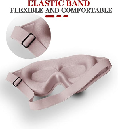 Sleep Mask, 3D Deep Contoured Eye Covers for Sleeping, 99% Block Out Light Eye Mask,Zero Pressure Cup Blindfold for Men Women, with Adjustable Strap for Sleeping, Yoga, Traveling (Pink)