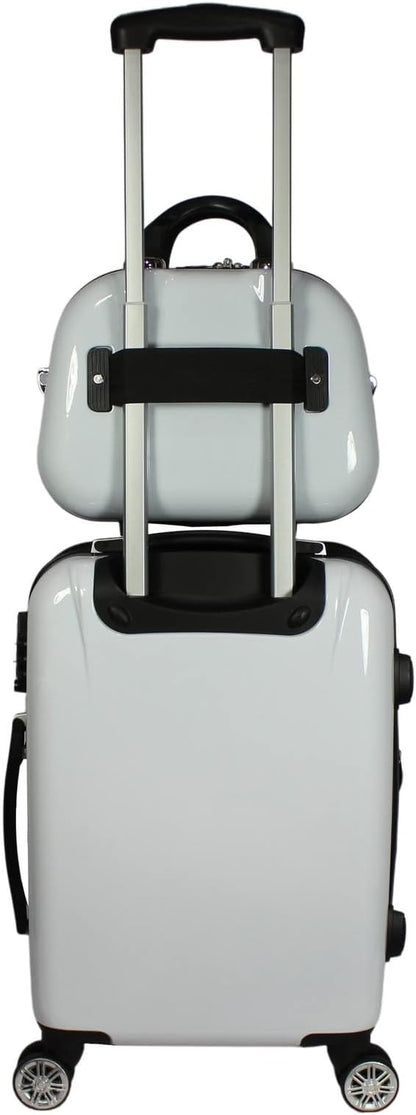 World Traveler Butterfly 2-Piece Carry-On Polycarbonate Hardside Expandable Spinner Luggage Set