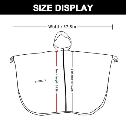 Fashion Hooded Rain Poncho Waterproof Raincoat Jacket with pocket for Women/Men/Adult