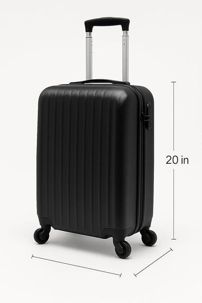 Karriage-Mate 20″ Hardside Carry-On Luggage – Lightweight & Durable Travel Suitcase with 360° Spinner Wheels, Telescopic Handle, Built in TSA Lock – Fits Cabin Size Overhead Bins (Black)