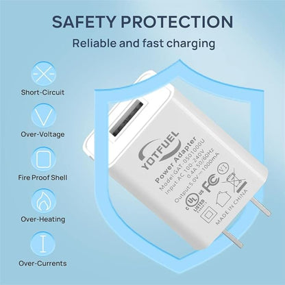 Wall Charger Cube 5V1A USB Power Supply Charging Block Universal Wall Plug Brick Portable Travel Fast Charger Power Adapter for iPhone, Samsung Galaxy, LG (White)