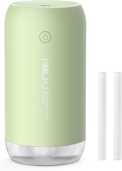 Portable Mini Humidifier, KQLKJ 350ml Small Cool Mist Humidifier, USB Personal Desktop Humidifiers for Bedroom Car Office Travel with Auto Shut-Off & 2 Mist Modes (Green)