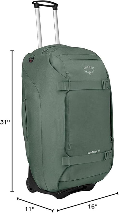Osprey Sojourn 28"/80L Wheeled Travel Backpack with Harness, Koseret Green