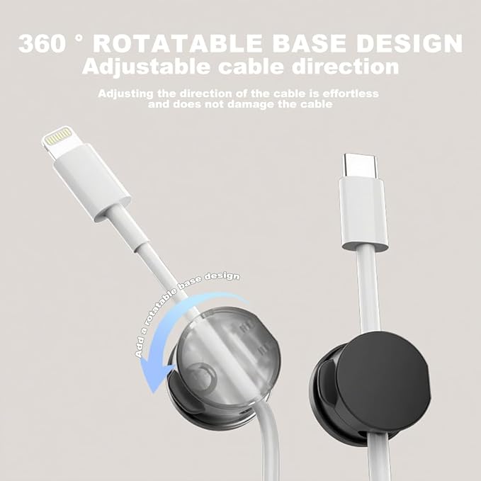 6-Pack Magnetic Cable Management Clips – Cord Organizer for Home, Office, Car & Desk, Keep Charging, USB & Headphone Cables Neat and Tangle-Free