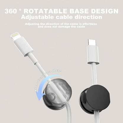 6-Pack Magnetic Cable Management Clips – Cord Organizer for Home, Office, Car & Desk, Keep Charging, USB & Headphone Cables Neat and Tangle-Free