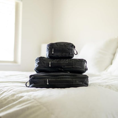 WANDRD Packing Cubes - Bundle of Small, Medium and Large Packing Cubes for Travel - Suitcase and Luggage Organization and Travel Essentials (Black)