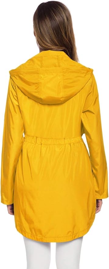 Avoogue Women's Long Raincoat with Hood Outdoor Lightweight Windbreaker Rain Jacket Waterproof