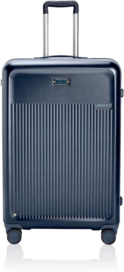 Briggs & Riley 30" Large Expandable Spinner - Checked Luggage for Travel, Suitcases with Wheels, Hardside Rolling Bag for Men & Women, Self-Repairing Zipper - Sympatico Collection, Navy