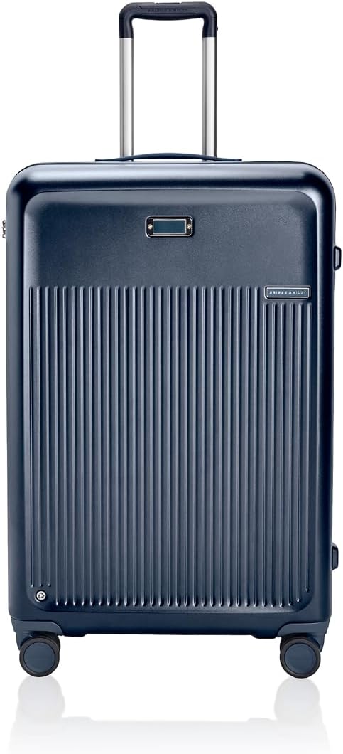 Briggs & Riley 30" Large Expandable Spinner - Checked Luggage for Travel, Suitcases with Wheels, Hardside Rolling Bag for Men & Women, Self-Repairing Zipper - Sympatico Collection, Navy