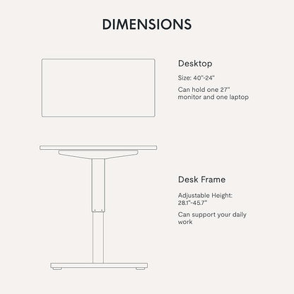 FLEXISPOT EN1 One-Piece Standing Desk with 1-Inch Thick Desktop, 40"x24" Electric Height Adjustable Desk for Home Office & Multi-Device Workstations, Mahogany
