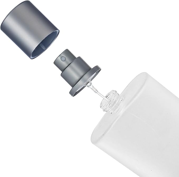 3 PCS 100ml Empty Frosted Glass Spray Bottle Perfume Atomizer Refillable Spray Refillable Fine Mist Spray, Liquid Perfume Refillable Glass Bottle with Lid, 3.38oz (Pack of 3)