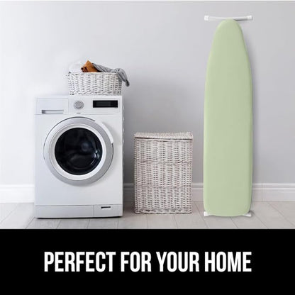 GORILLA GRIP The Original Ironing Board Cover and Pad, Silicone Coating, Thick Scorch Resistant Padding, Heavy Duty Iron Covers Standard Boards, Hook and Loop Fastener Strap, Sage, 15x54