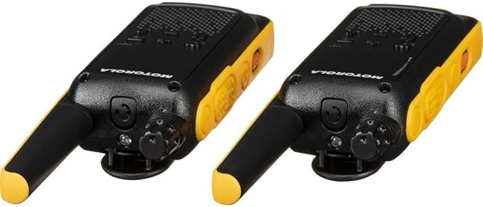Motorola Solutions, Portable FRS, T470, Talkabout, Two-Way Radios, Emergency Preparedness, Rechargeable, 22 Channel, 35 Mile, Black W/Yellow, 12 Pack