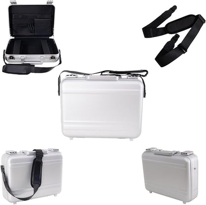 Metal Briefcase with Removable Shoulder Strap 14 Inch Laptop Brief Case Business Case Lawyer Briefcases