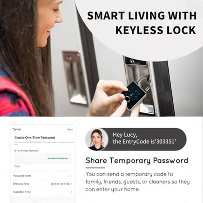 Fingerprint Padlock, Smart Padlock with Keyless Biometric, APP Control & Key Backup, Outdoor Heavy Duty Locker Lock for Gym Locker, Door, Luggage, Suitcase, Backpack