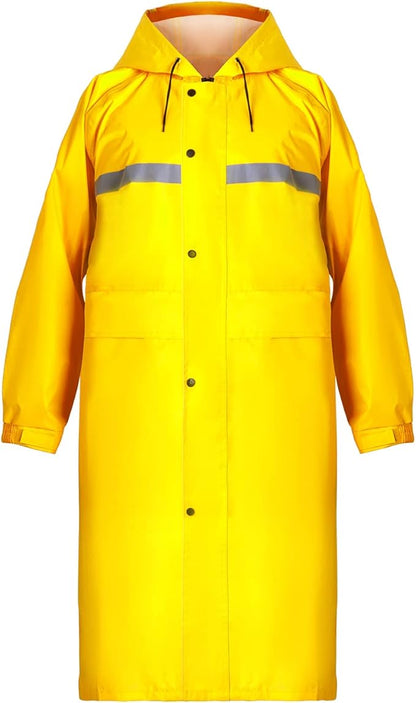 Coralrain Long Hooded Raincoat Safety Waterproof Emergency Rain Jacket Poncho for Men Women Adults