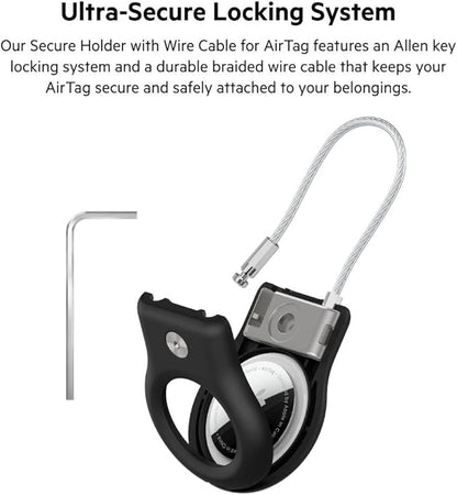 Belkin Secure Holder with Wire Cable for Apple AirTag, Black