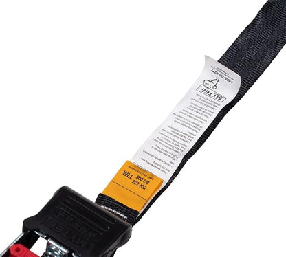Mytee Products 4 Auto Retract NO-RATCHETING Ratchet Straps | 1" x 12' Retractable Ratchet Straps with Coated S Hook Tiedowns for Motorcycles, ATVs, Bikes: Tight & Secure Pickup Trailer Tie-Down