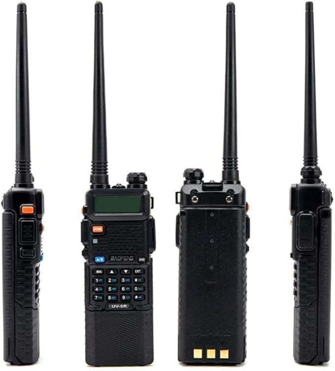Baofeng UV-5R Dual Band Two Way Radio Handheld Ham Radio Long Range Walkie Talkies Pack of 6 for Hiking Camping Hunting Skiing Trip(Black) with 3800mAh Battery