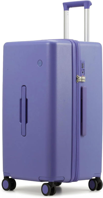 mixi 24'' Plus Trunk Luggage Medium Checked Luggage PC Hard Shell Rolling Travel Suitcases with Spinner Wheels & TSA Lock, Dreamy Purple