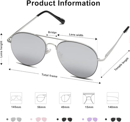 SOJOS Classic Aviator Sunglasses for Women Men Metal Frame Spring Hinges SJ1030