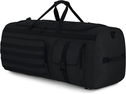 Gonex 130L Extra Large Duffel Bag for Men, Heavy Duty 3 in 1 Convertible Carry Travel Duffle, with Shoe Compartment, Tactical Loops, Sports Gear Bag for Family Trips (Black)