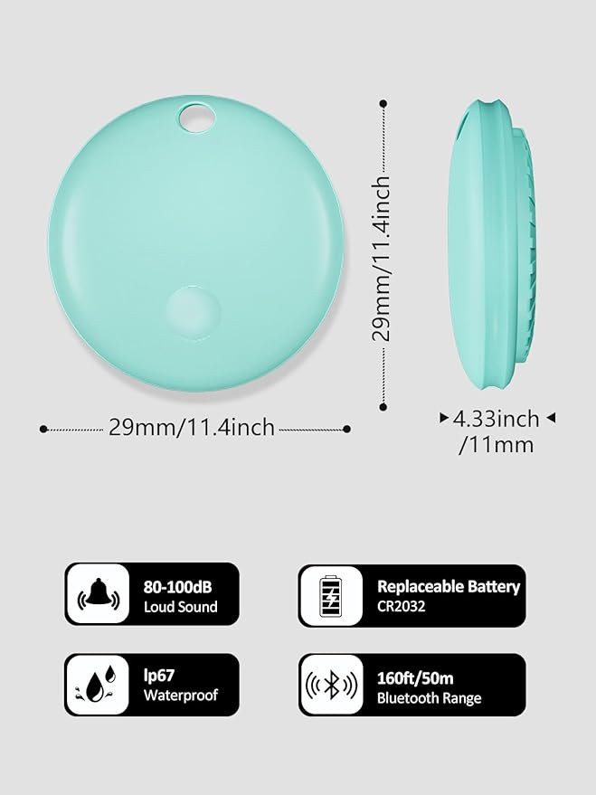 Tracker Tags, Item Finder Work with Apple Find My (iOS Only), Tracking Device Locator Smart Tag for Luggage, Keys, Wallet, Bike, Bags (Blue, 1 Pack)