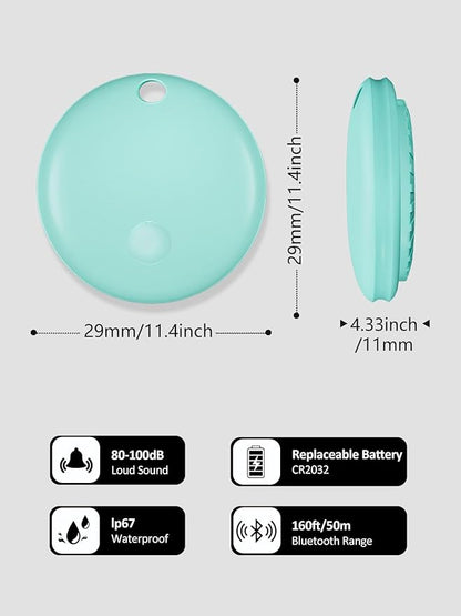 Tracker Tags, Item Finder Work with Apple Find My (iOS Only), Tracking Device Locator Smart Tag for Luggage, Keys, Wallet, Bike, Bags (Blue, 1 Pack)