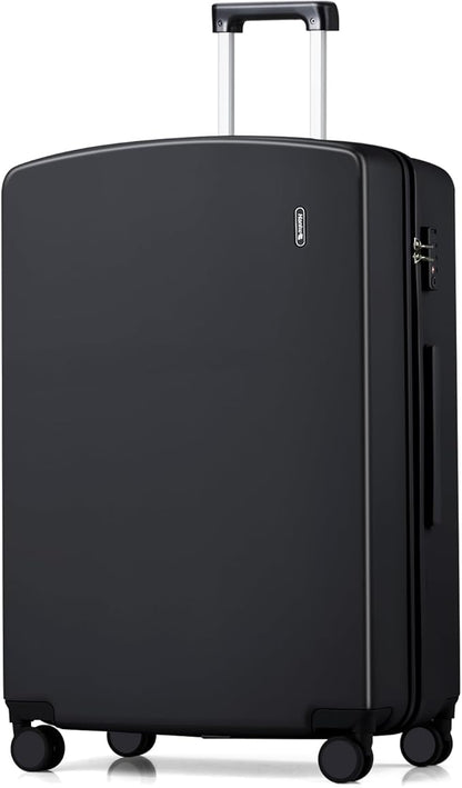 Hanke 28 Inch Luggage with Spinner Wheels Lightweight PC Hard Shell Suitcases, Large Checked Luggage with TSA Lock, Hardside Checked-Large 28" Rolling Suitcases for Travel(Jet Black)
