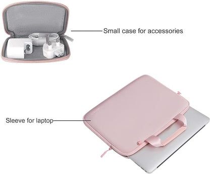MOSISO Laptop Case 14 inch, Laptop Sleeve Bag Compatible with HP Lenovo Dell ASUS Acer, HP Stream, Dell Latitude, Lenovo IdeaPad, Neoprene Carrying Computer Bag with Handle&Detachable Small Case, Pink
