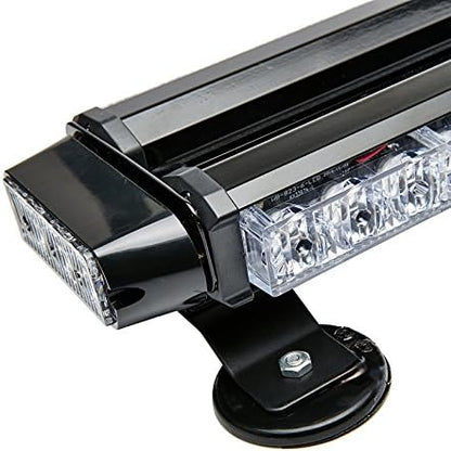 26.5" Amber white 54 LED Automotive Rooftop Beacon Emergency Warning Flashing Snow Plow Light Bar Strobe Light Traffic Advisor For Tow Work Truck with Magnetic Base Double Side