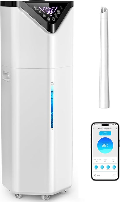 5Gal Smart Humidifier Large Room up to 2800ft², 1000mL/h, APP & Remote Control, 180° Auto Rotating Nozzle, 24H Timer, 60H Supersized Cool Mist Humidifiers for Whole House Home Bedroom Office Plants