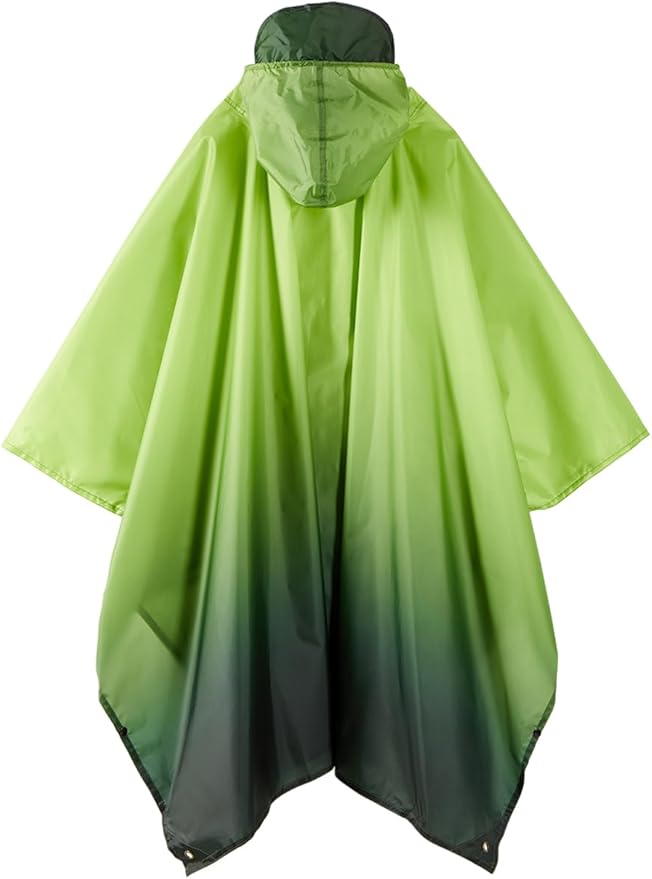 Hooded Rain Poncho for Adult, Waterproof Lightweight Raincoat for Hiking Camping