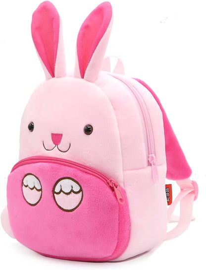 Cute Toddler Backpack,Cartoon Cute Animal Plush Backpack Toddler Mini School Bag for Kids Age 2-4 Years Old(Rabbit)