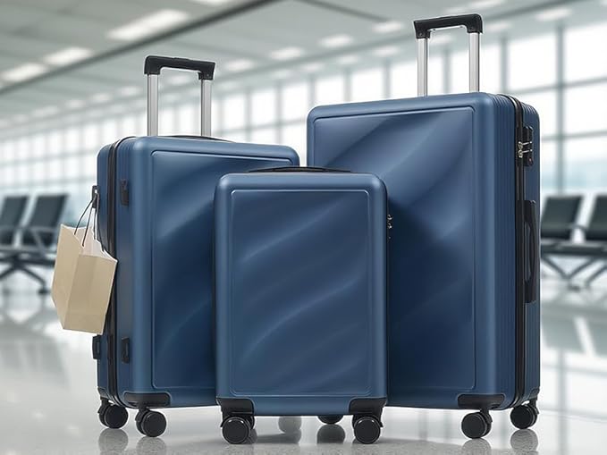 Merax Luggage Set 3 Piece, Lightweight Durable ABS Suitcases with Spinner Wheels and TSA Lock, Carry-on & Checked Travel Luggage