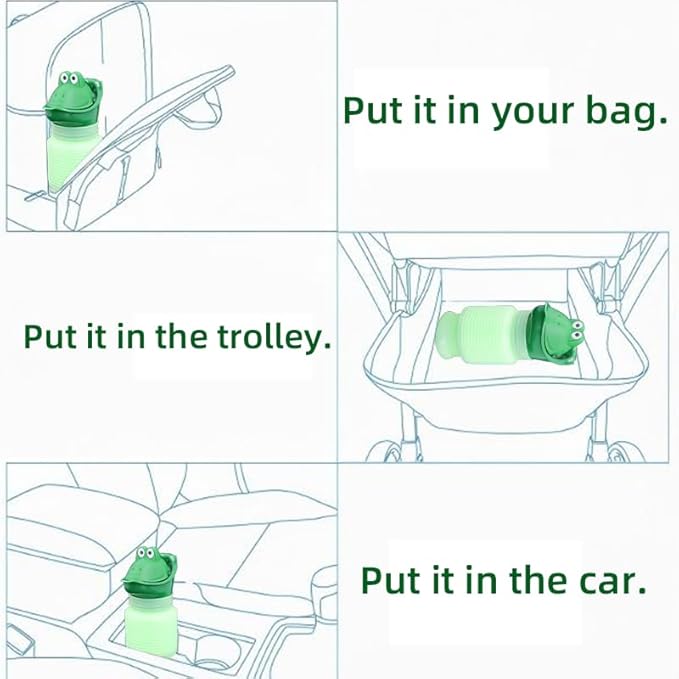 Adjustable Portable Urinals,600ML Collapsible Pee Bottles Unisex 2PCS,Portable Emergency Toilets for Men and Women, for Travel Traffic Jam and Camping,(Greey)