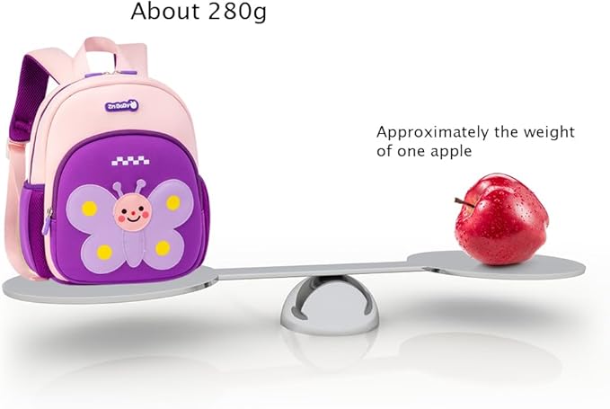 Padgene Toddler Harness Backpacks Safety Leash Kids Anti Lost Kindergarten Preschool Backpack Neoprene Lightweight Animal Schoolbag 3D Cartoon Butterfly Mini Travel Bag for Boys Girls Ages 3-5
